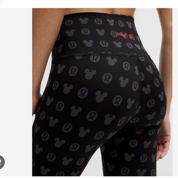 lululemon x disney black leggings sz 8 - Picture 3 of 6